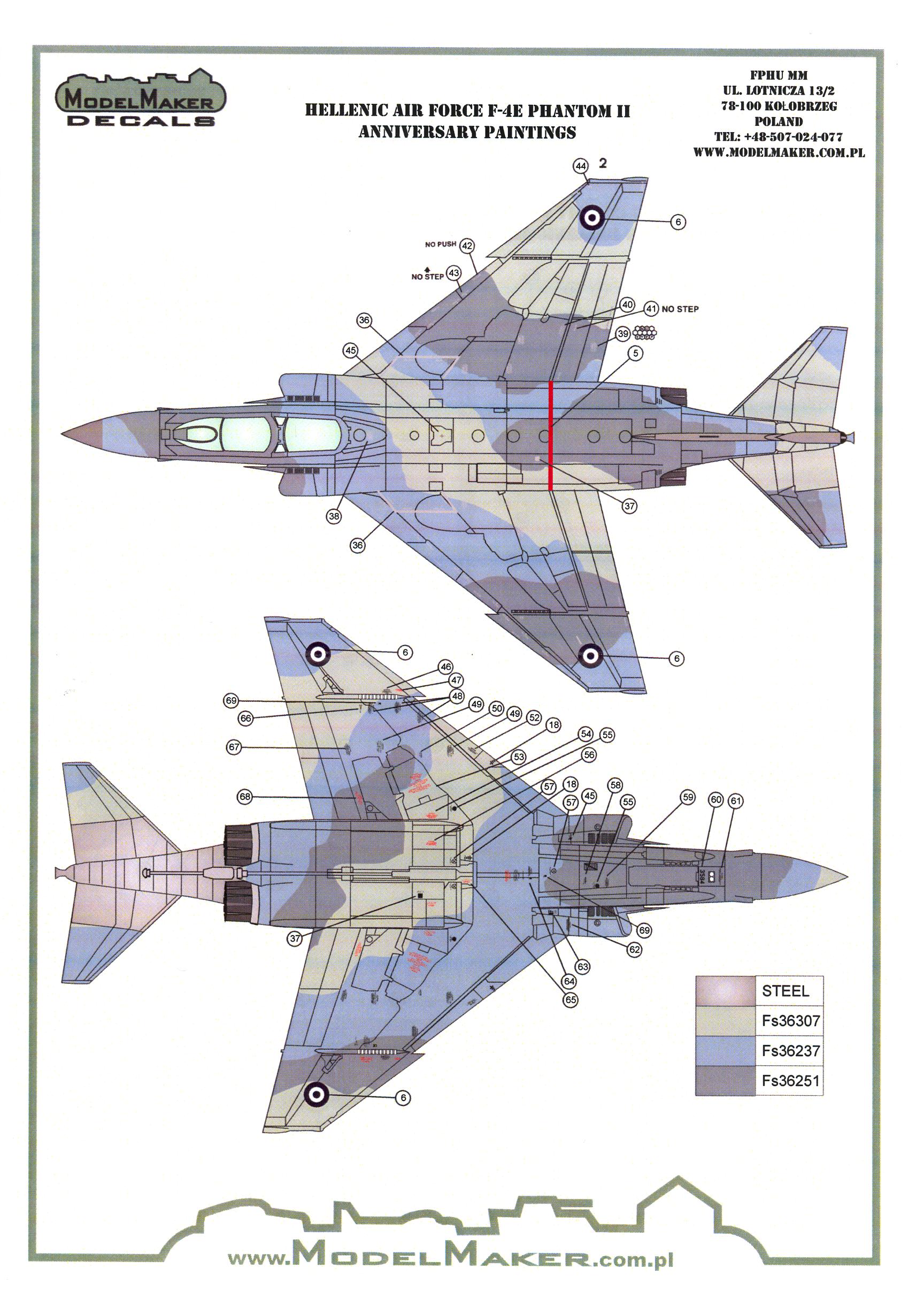 Model Maker Decals 1/48 F4E PHANTOM II 40 Years in Greek Air Force
